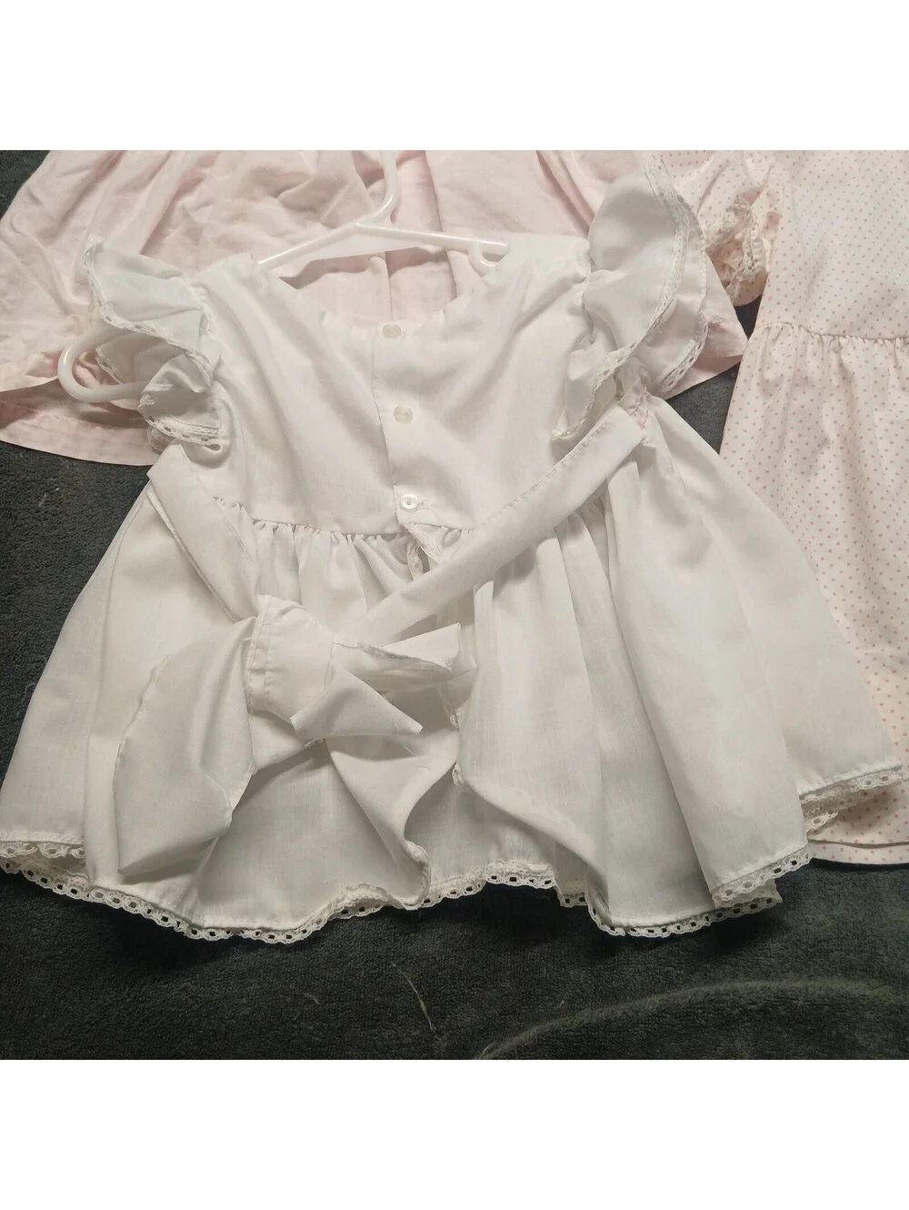 Lot Of 3 Vintage Baby Dresses Various Sizes